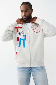 BLOCK HORSESHOE LOGO ZIP HOODIE, image 2