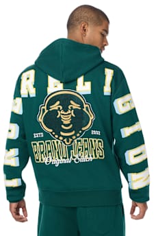 OVERT BUDDHA LOGO ZIP HOODIE