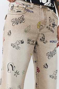 VINNY DOODLE FLAP ULTRA BAGGY JEAN 34"