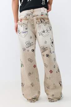 VINNY DOODLE FLAP ULTRA BAGGY JEAN 34"