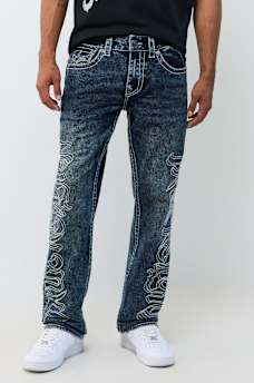 RICKY BIG T EMBROIDERED FLAP STRAIGHT JEAN 34"