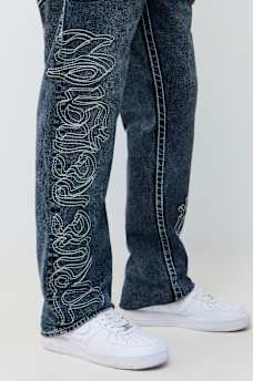 RICKY BIG T EMBROIDERED FLAP STRAIGHT JEAN 34"
