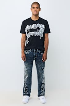 RICKY BIG T EMBROIDERED FLAP STRAIGHT JEAN 34"
