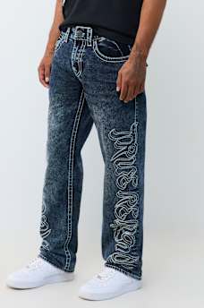 RICKY BIG T EMBROIDERED FLAP STRAIGHT JEAN 34"