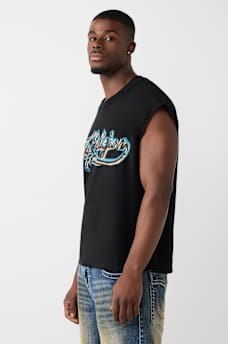 CAMISETA SIN MANGAS CORTADA PESADA AEROGRAFIADA, image 3