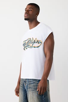 CAMISETA SIN MANGAS CORTADA PESADA AEROGRAFIADA, image 3