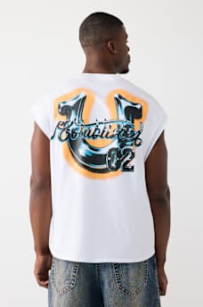 CAMISETA SIN MANGAS CORTADA PESADA AEROGRAFIADA, image 5