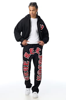 SCRIPT PATCH STRAIGHT SWEATPANT