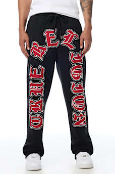 SCRIPT PATCH STRAIGHT SWEATPANT