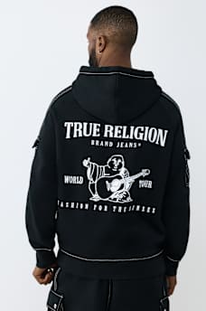MESH PANEL BIG T CARGO HOODIE, image 6