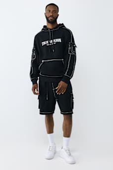 MESH PANEL BIG T CARGO HOODIE, image 7