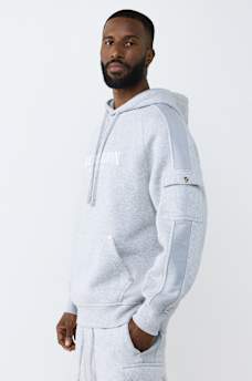 MESH PANEL BIG T CARGO HOODIE, image 3