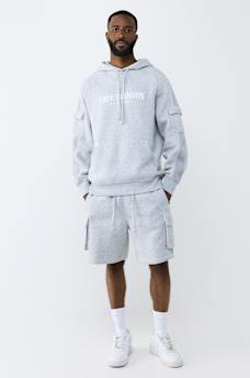 MESH PANEL BIG T CARGO HOODIE, image 7