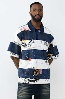 DOODLE HEAVYWEIGHT RELAXED RUGBY SHIRT, image 3