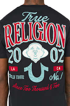 MULTI LOGO HORSESHOE BUDDHA TEE