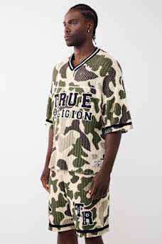 CAMISA EXTRAGRANDE DE TEJIDO ABIERTO CON CAMUFLAJE, image 3