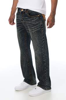 BILLY BIG T ULTRASUEDE FLAP BOOTCUT JEAN 34"
