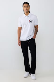 RICKY EMBROIDERED SUPER T FLAP STRAIGHT JEAN 34"