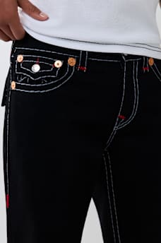 RICKY EMBROIDERED SUPER T FLAP STRAIGHT JEAN 34"