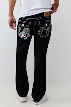 RICKY EMBROIDERED SUPER T FLAP STRAIGHT JEAN 34"