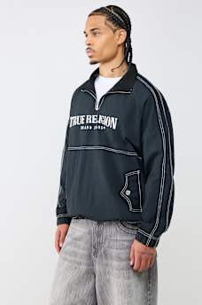 BIG T NYLON QUARTER ZIP JACKET