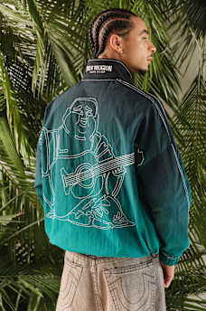BIG T NYLON QUARTER ZIP JACKET