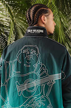 BIG T NYLON QUARTER ZIP JACKET