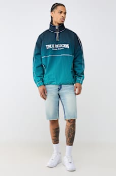 BIG T NYLON QUARTER ZIP JACKET