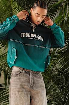BIG T NYLON QUARTER ZIP JACKET