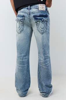 BILLY BIG T CRYSTAL SCRIPT FLAP BOOTCUT JEAN 32"