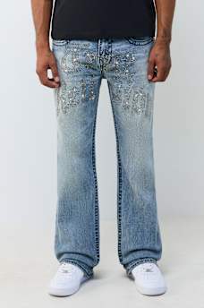 BILLY BIG T CRYSTAL SCRIPT FLAP BOOTCUT JEAN 32"