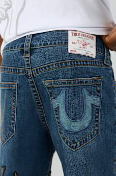 RICKY DOUBLE POCKET EMBROIDERED STRAIGHT JEAN 34"