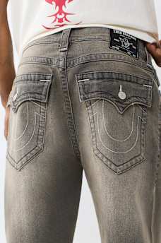 BOBBY TRIBAL LOGO FLAP BAGGY JEAN 32"