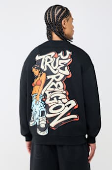 GRAFFITI FLEECE CREWNECK SWEATSHIRT