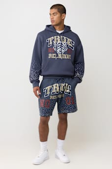 RHINESTONE LOGO FLEECE SHORT