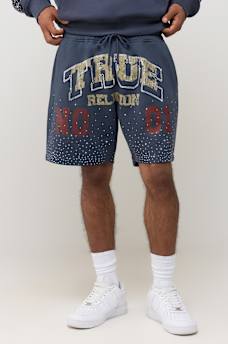 RHINESTONE LOGO FLEECE SHORT