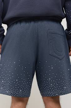 RHINESTONE LOGO FLEECE SHORT