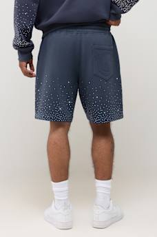 RHINESTONE LOGO FLEECE SHORT
