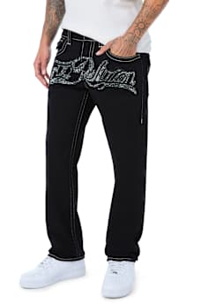 RICKY CRYSTAL TRUE FLAP STRAIGHT JEAN 34"