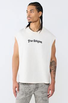 ORNATE LOGO CUT-OFF TANK TOP