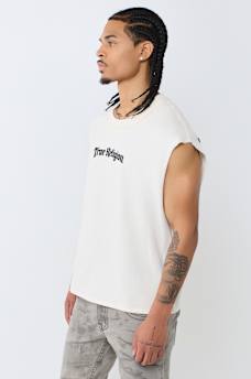 ORNATE LOGO CUT-OFF TANK TOP