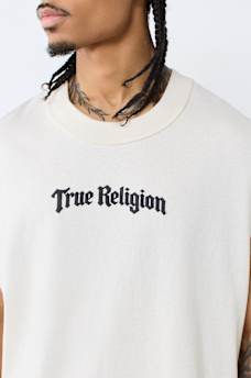 ORNATE LOGO CUT-OFF TANK TOP