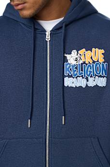 BUDDHA LOGO BOXY ZIP HOODIE