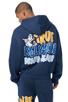 BUDDHA LOGO BOXY ZIP HOODIE