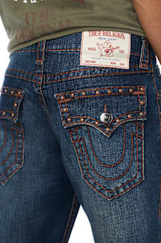 RICKY STUDDED SUPER T FLAP STRAIGHT JEAN 34" 