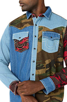 PLAID BIG T WESTERN SHIRT