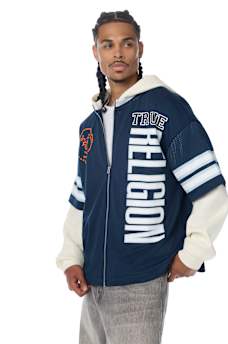 FOOTBALL JERSEY ZIP HOODIE