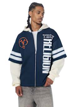 FOOTBALL JERSEY ZIP HOODIE