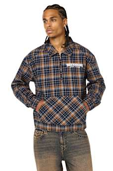 FLANNEL POPOVER LONG SLEEVE SHIRT