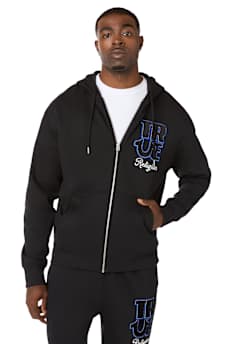 VELOUR LOGO ZIP HOODIE